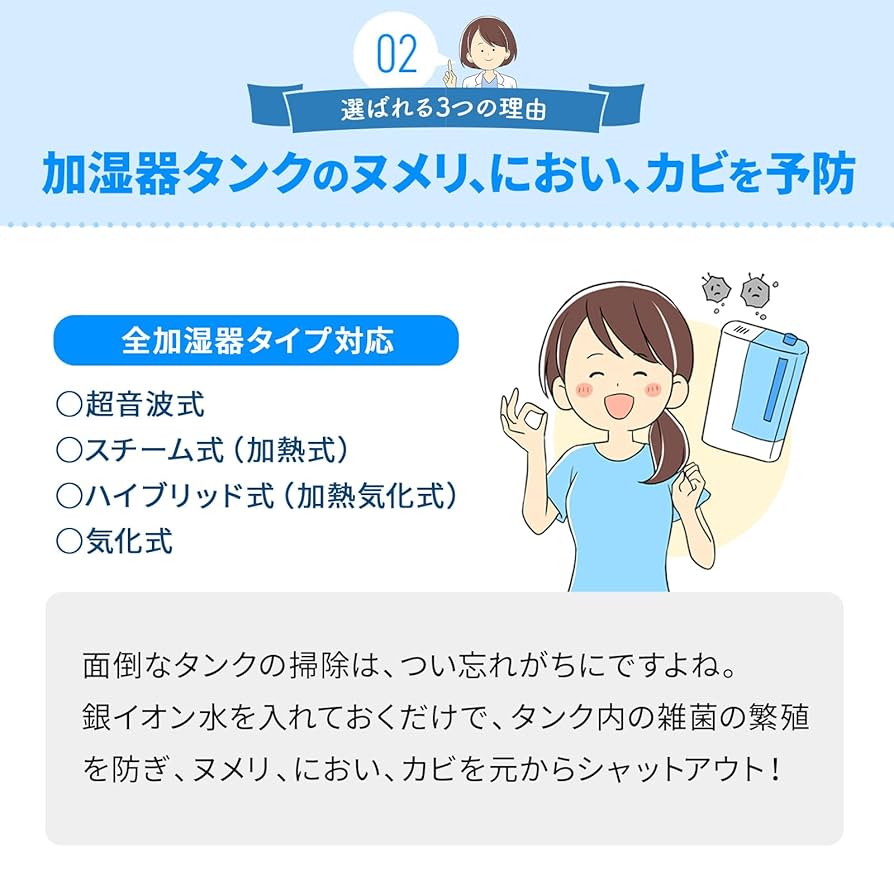 Amazon.co.jp: MANIMANI 加湿器用 除菌 消臭 銀イオン水 300mL